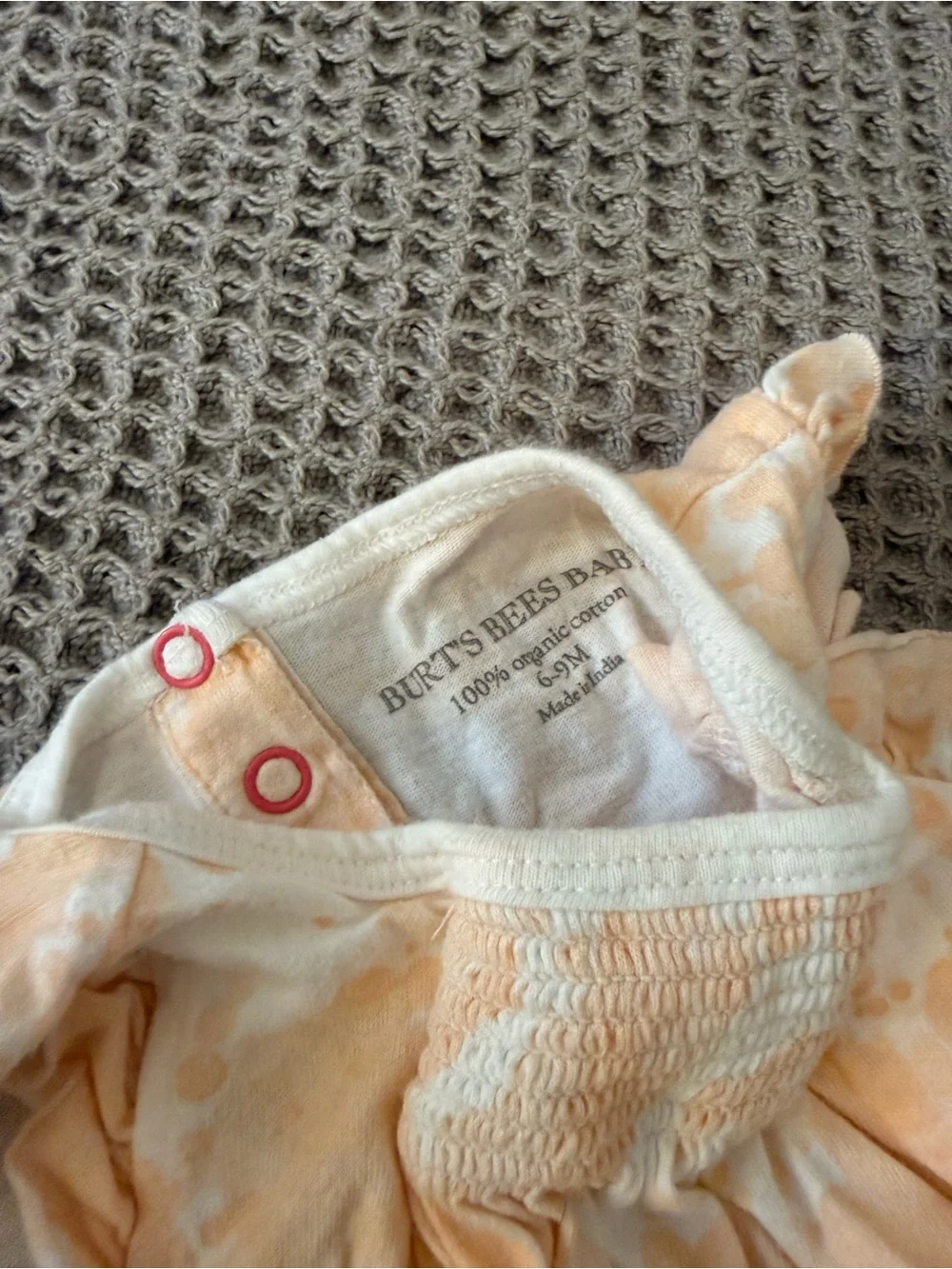 Carters + Burts Bees Baby Girl Bundle  0-3mo, Peach + Light Blue Outfits